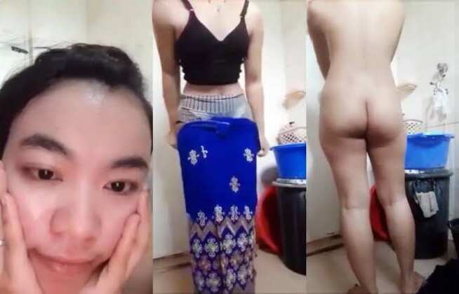 နေပြည်တော်ကဝန်ထမ်းမမ ရေချိုးရင်းကိုယ်ဟန်ပြ